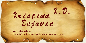 Kristina Dejović vizit kartica